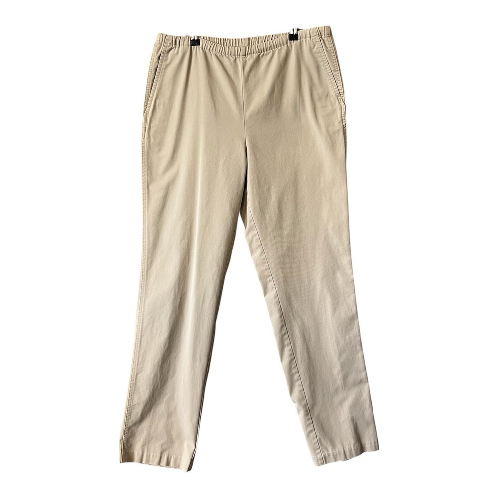 Womens Lands' End Pull On Pants Size 8 Tall Elastic Waist Pockets